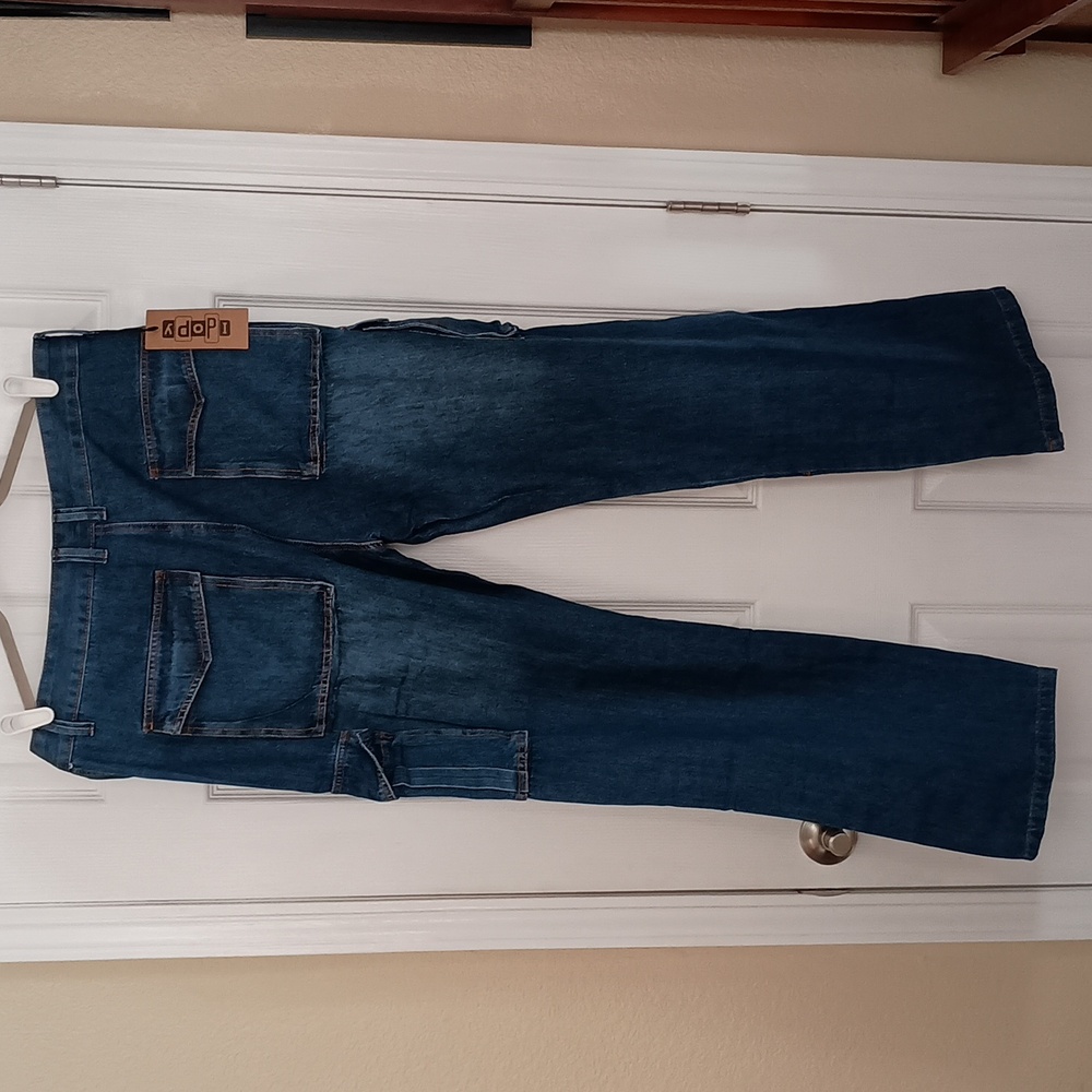 New! Men's Jeans & Fashion 36 W Cotton Cargo Blue Jeans (f800)